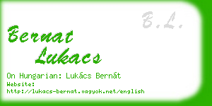 bernat lukacs business card